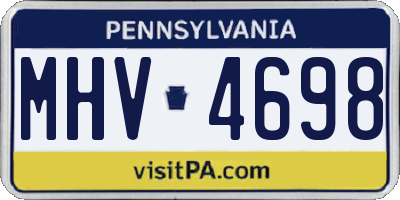 PA license plate MHV4698