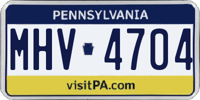 PA license plate MHV4704