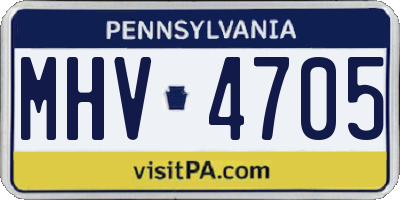 PA license plate MHV4705