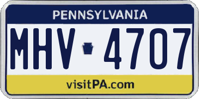 PA license plate MHV4707