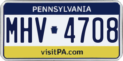 PA license plate MHV4708