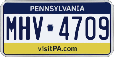 PA license plate MHV4709