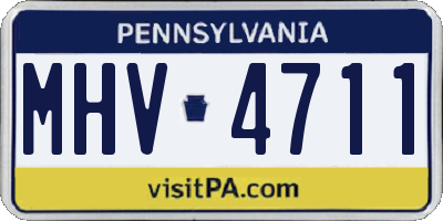 PA license plate MHV4711