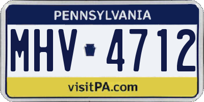 PA license plate MHV4712