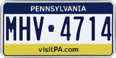 PA license plate MHV4714