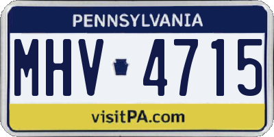 PA license plate MHV4715