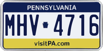 PA license plate MHV4716