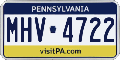 PA license plate MHV4722
