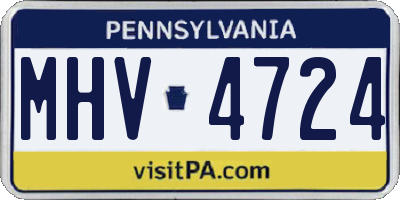 PA license plate MHV4724