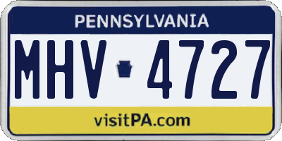 PA license plate MHV4727