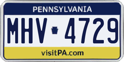 PA license plate MHV4729