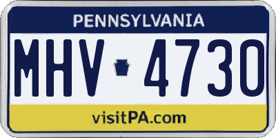 PA license plate MHV4730