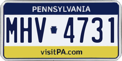 PA license plate MHV4731