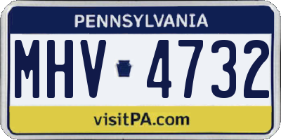 PA license plate MHV4732