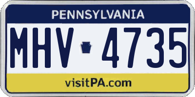 PA license plate MHV4735