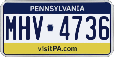PA license plate MHV4736