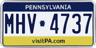 PA license plate MHV4737