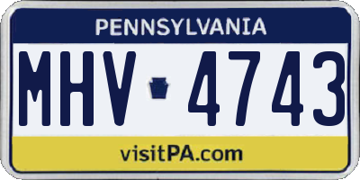 PA license plate MHV4743