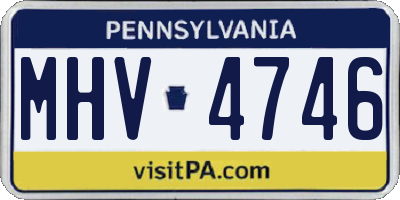 PA license plate MHV4746