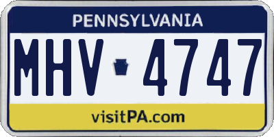 PA license plate MHV4747
