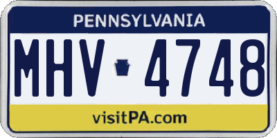 PA license plate MHV4748