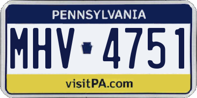 PA license plate MHV4751