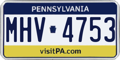 PA license plate MHV4753