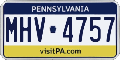PA license plate MHV4757