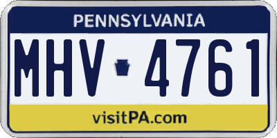 PA license plate MHV4761