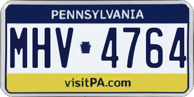 PA license plate MHV4764