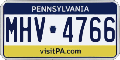 PA license plate MHV4766