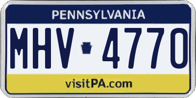 PA license plate MHV4770