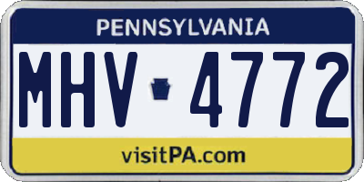 PA license plate MHV4772