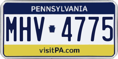 PA license plate MHV4775