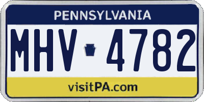 PA license plate MHV4782