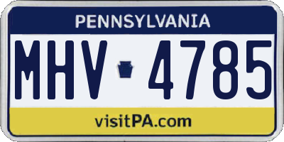 PA license plate MHV4785