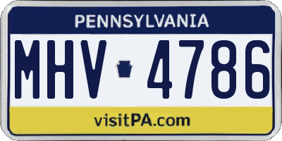 PA license plate MHV4786