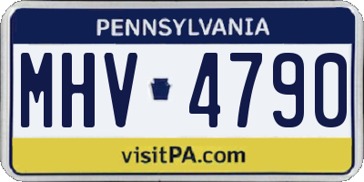 PA license plate MHV4790