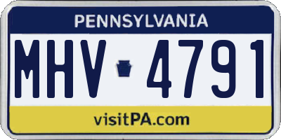 PA license plate MHV4791