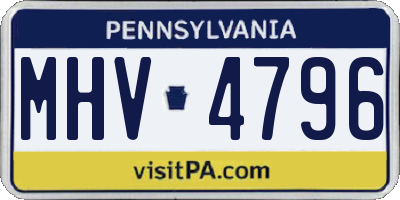 PA license plate MHV4796