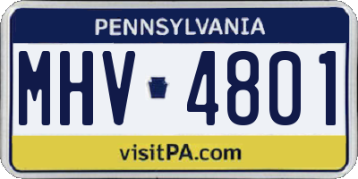 PA license plate MHV4801