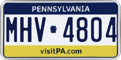 PA license plate MHV4804