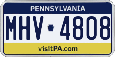 PA license plate MHV4808