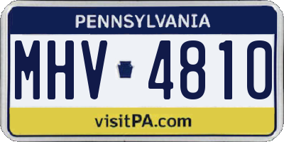 PA license plate MHV4810