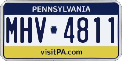 PA license plate MHV4811