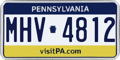 PA license plate MHV4812