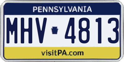 PA license plate MHV4813