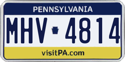 PA license plate MHV4814