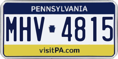 PA license plate MHV4815