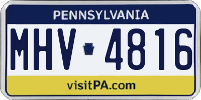 PA license plate MHV4816